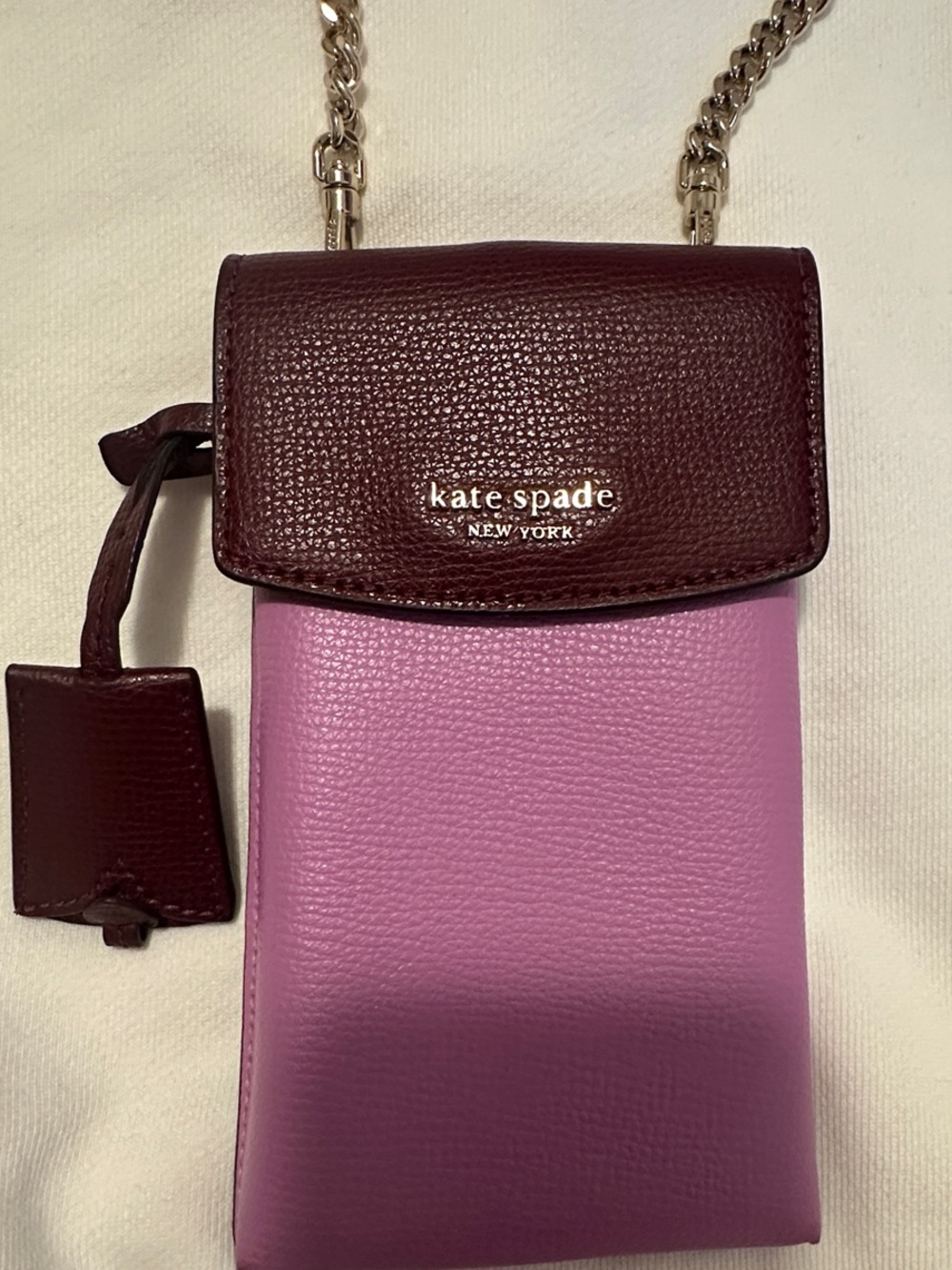 kate spade Two-Tone Pink & Burgundy Crossbody Phone Pouch